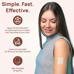 Overnight wear with Toastpatch on skin for morning recovery