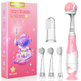 Pink astronaut cover on toddler electric toothbrush