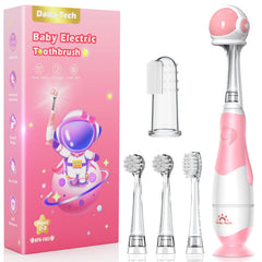 Pink astronaut cover on toddler electric toothbrush