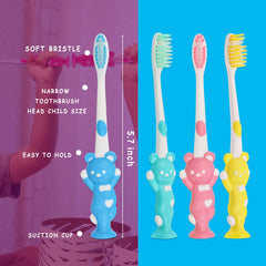 Cute cartoon animal toddler toothbrushes with soft bristles
