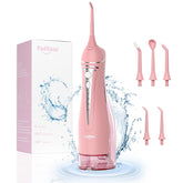 ToFlow Water Flosser pink cordless unit with charging base
