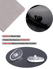 12 pairs of nose pads with tiny screws and micro screwdriver