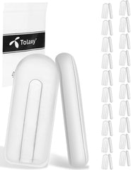 Tolaxy 20 pairs plug-in eyeglass nose pads 12mm clear rectangle - front view