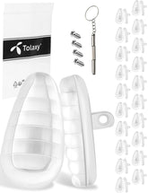 Tolaxy 20-pairs screw-in nose pads 15mm, clear striped, anti-slip for Oakley Plier OX5142 and OO4106 sunglasses