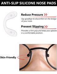 Kit includes 20 nose pads, 2 pairs of tiny screws, and micro screwdriver