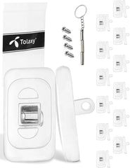 Tolaxy nose pads 11mm clear rectangle – 12 pairs in front view