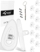 Tolaxy 12 pairs screw-in eyeglass nose pads 15mm clear replacement
