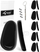 Tolaxy 15mm black screw-in eyeglass nose pads set, 5 pairs, close-up