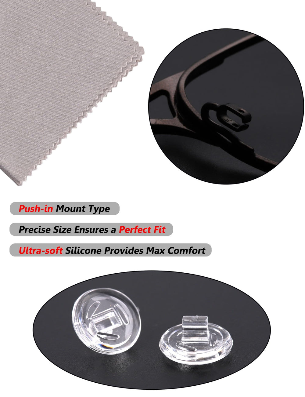 Anti-slip cushion design nose pad on glasses