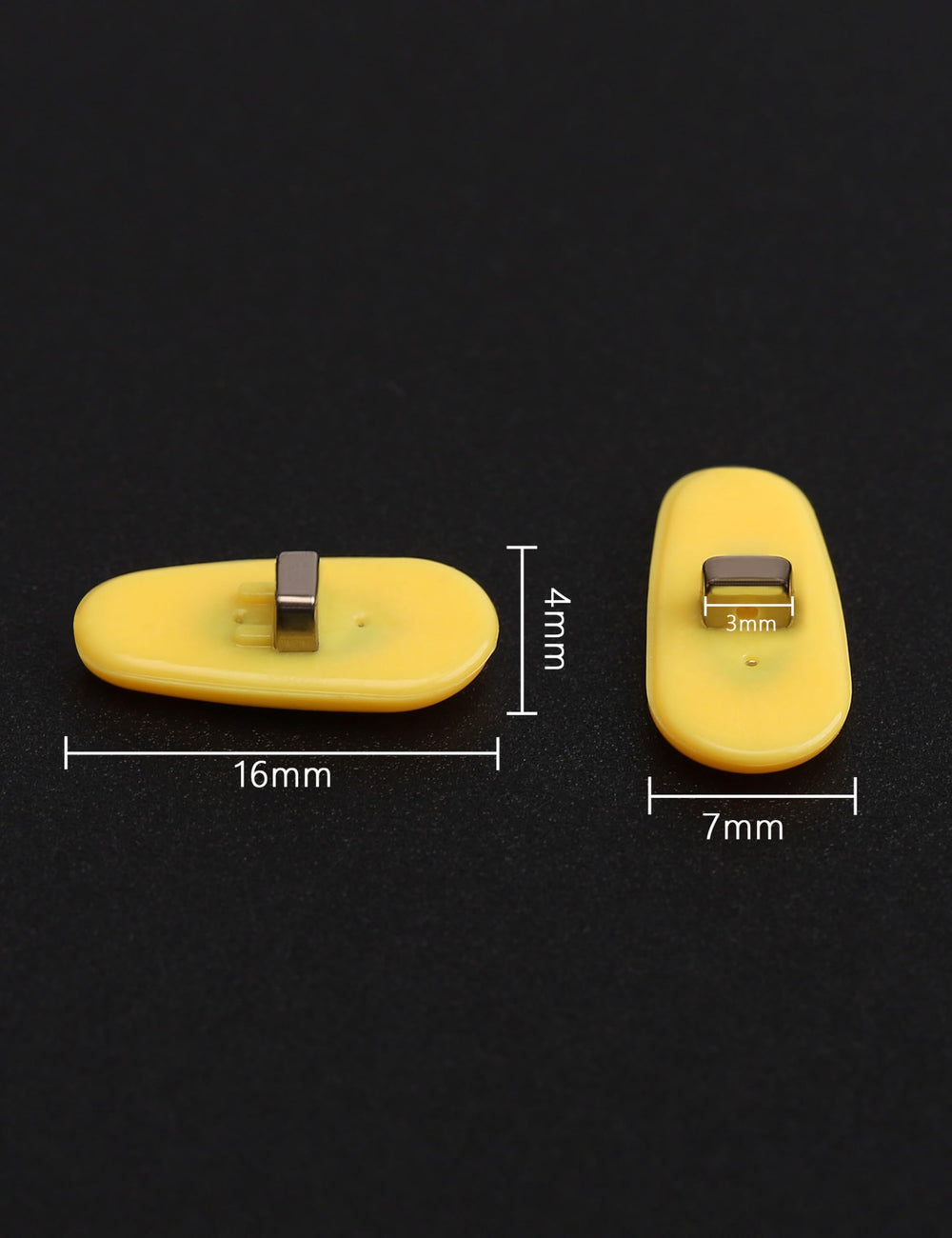 Yellow cushion nose pads for anti-slip fit