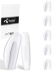 Tolaxy 5 Pairs Plug-in Eyeglass Nose Pads - Clear Rectangle Silicone Nose Pads, Anti-Slip