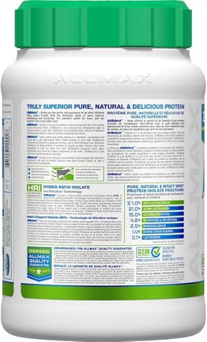 Tombow ALLMAX ISONATURAL vanilla protein powder bag with resealable lid