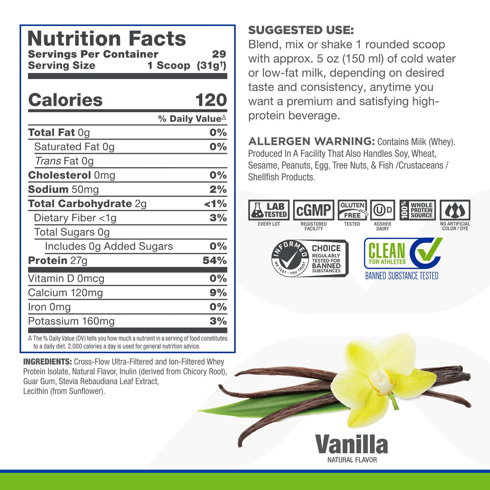 Tombow ALLMAX ISONATURAL vanilla protein powder bag with resealable lid