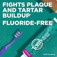 Outer packaging box for Tom's of Maine fluoride-free antiplaque whitening toothpaste