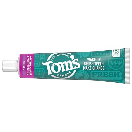 Close-up of recyclable toothpaste tube with blue flag