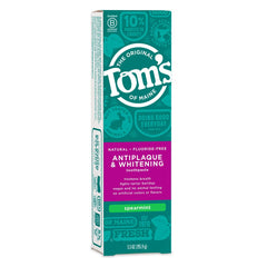 Front view of Tom's of Maine Fluoride-Free Antiplaque & Whitening Toothpaste Spearmint 5.5 oz