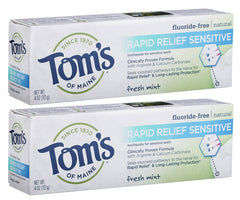 Tom's of Maine Rapid Relief Sensitive Toothpaste Fresh Mint 4 oz pack of 2 – hero shot