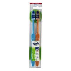 Tom's of Maine Naturally Clean Toothbrush Soft 2-Pack with renewable castor oil handle
