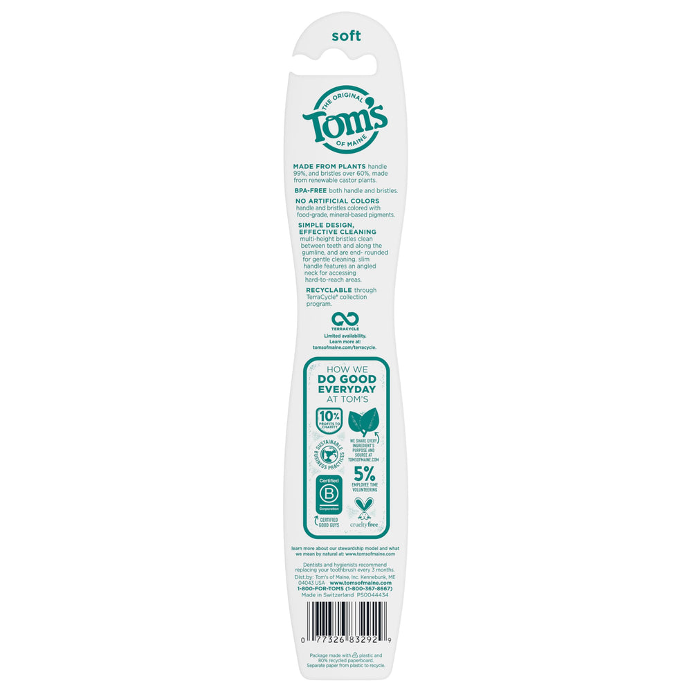 Close-up of the angled neck on Tom's of Maine Naturally Clean Toothbrush