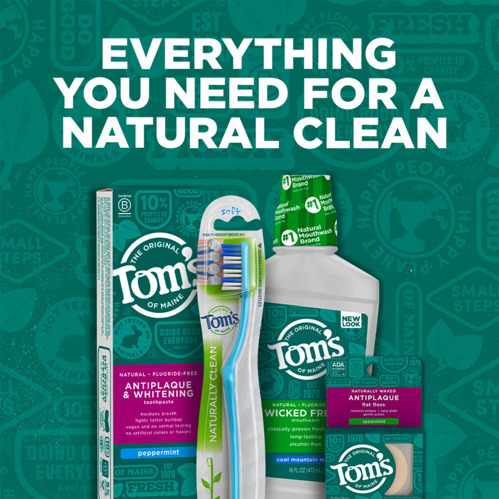 Tom's of Maine logo on mouthwash bottle