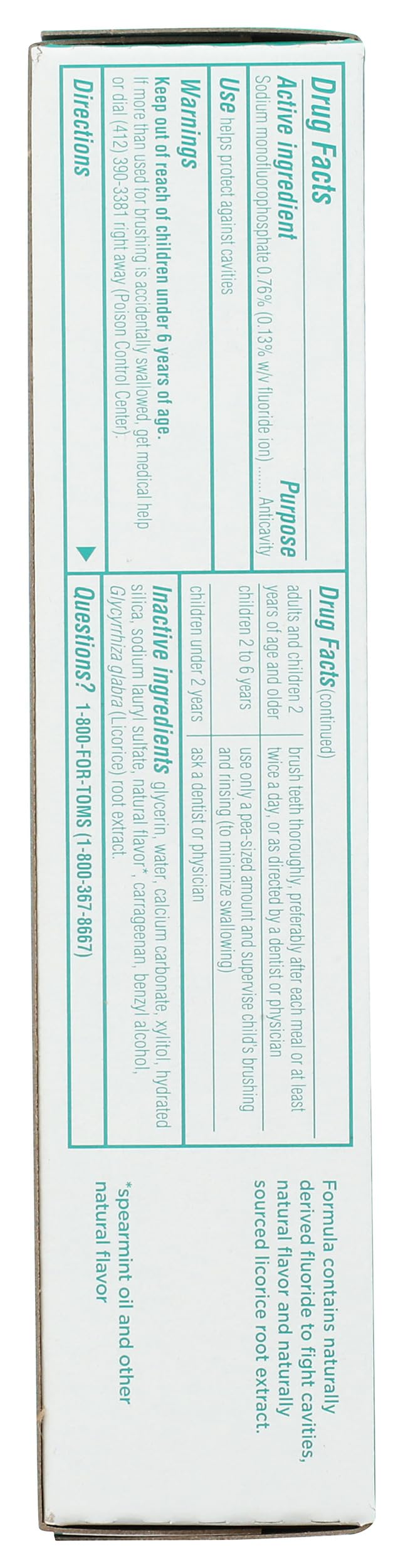 Toms of Maine Wicked Fresh Spearmint Ice AC Toothpaste 4 oz - top view