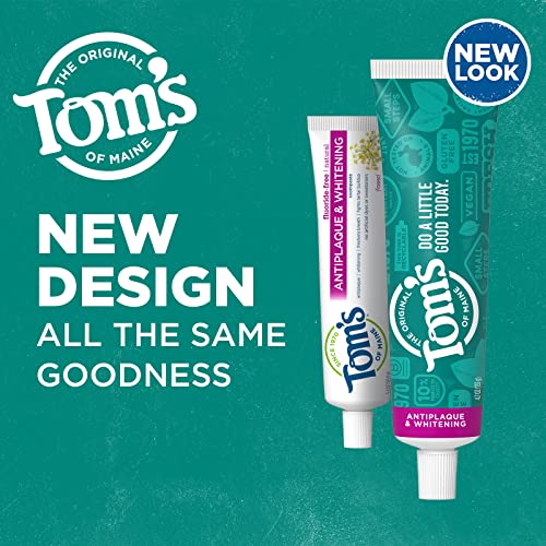 Close-up of two fluoride-free toothpaste tubes with fennel flavor packaging
