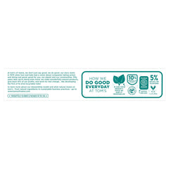 Natural ingredients label on Tom's of Maine toothpaste