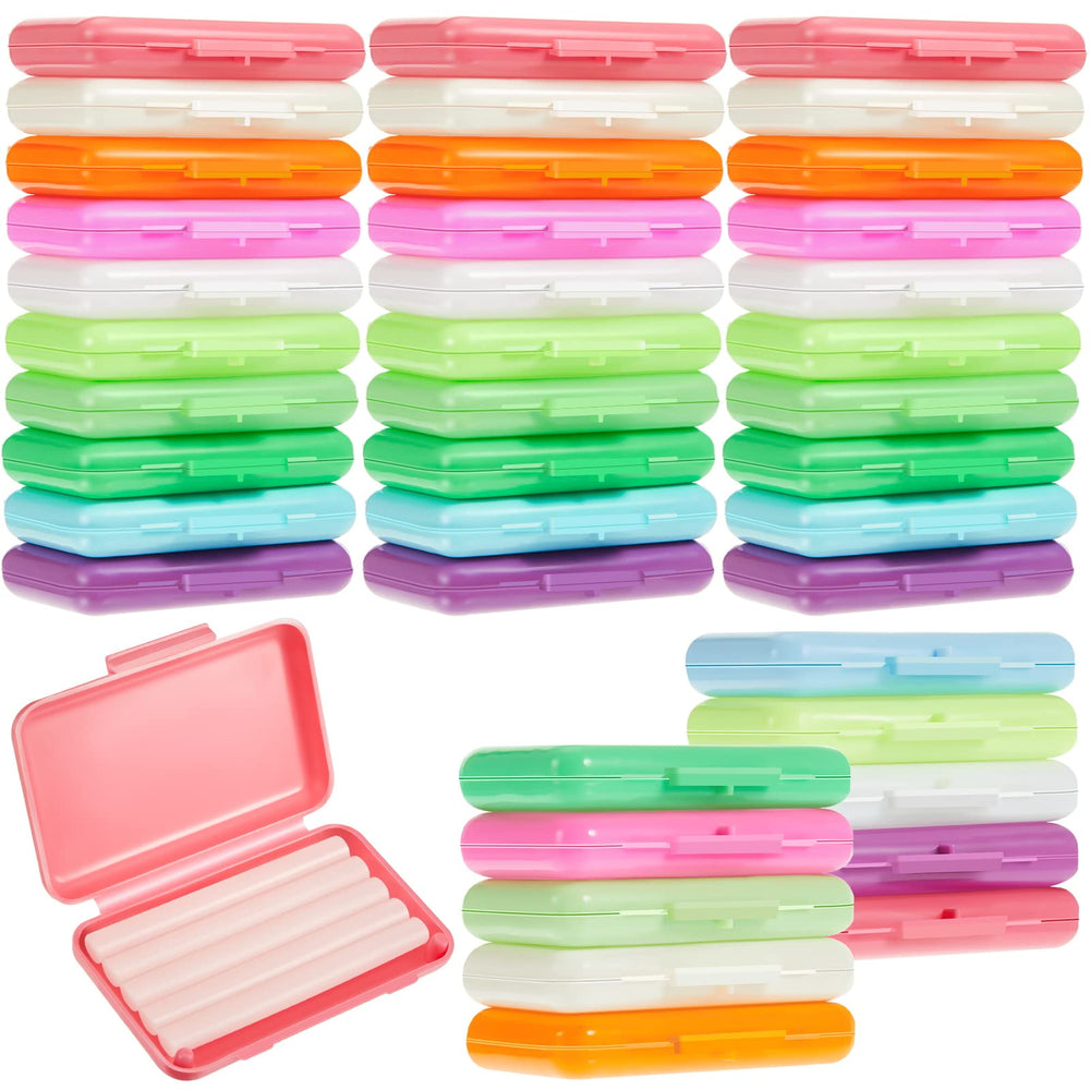 Tondiamo 40-pack Clear Braces Wax boxes with colorful storage case - display