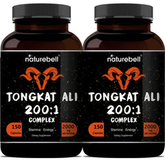 Tongkat Ali 200:1 Longjack extract capsules bottle front close-up 01