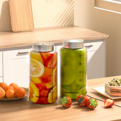 Close-up of borosilicate glass bottle with wide mouth