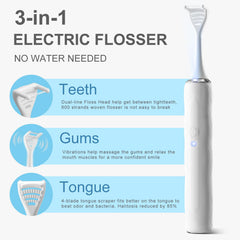 Tongue cleaner attachment on the electric flosser