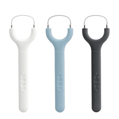 Three-pack colorful tongue scrapers for adults