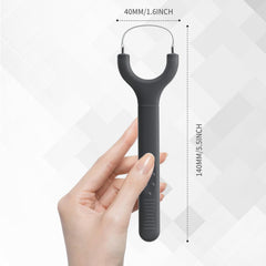 Stainless steel tongue scraper with ergonomic handle