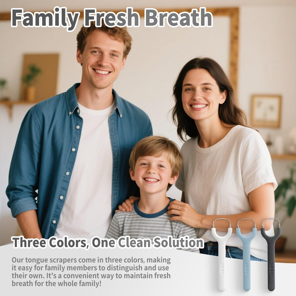 Tongue scraper being cleaned with a cleaning tablet