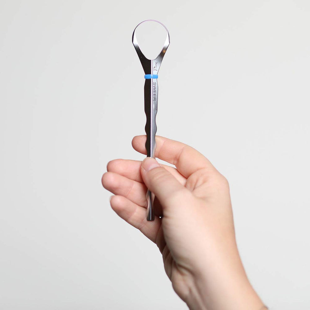 Family set of Tongue Sweepers with color-coded silicone bands for easy identification