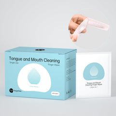 Tongueclear 60-count disposable finger toothbrush wipes