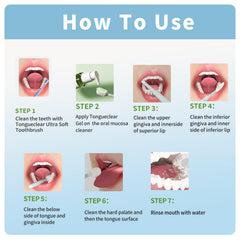 Tongueclear Gel being applied to the toothbrush