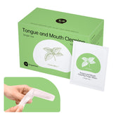 Tongueclear 60-count disposable finger toothbrush packaging