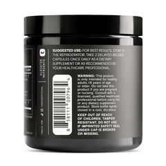 Back view with supplement facts on Toniiq probiotic bottle