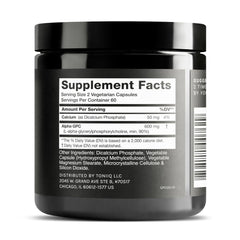 Toniiq Alpha GPC 600mg capsules with bottle