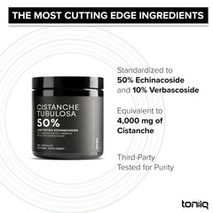 Toniiq Cistanche Tubulosa lab test report confirms purity and active levels.