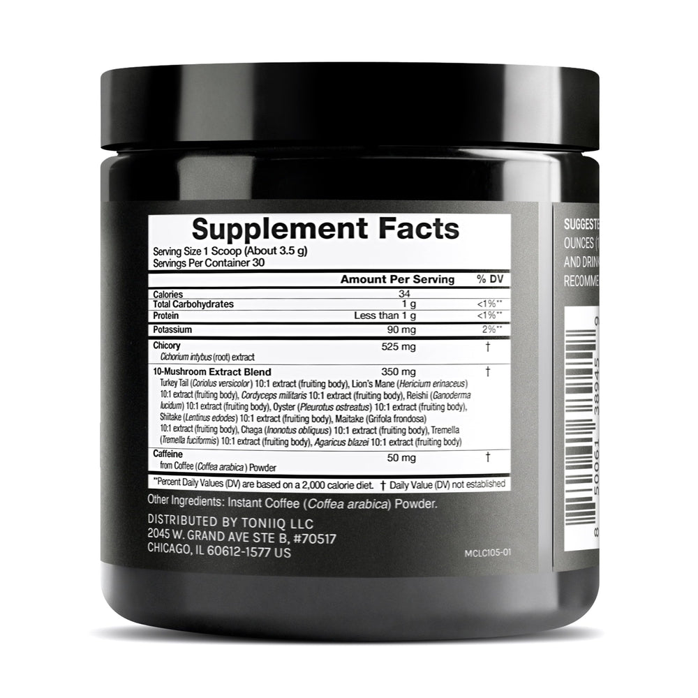 Colombian-sourced coffee beans used in Toniiq mushroom coffee