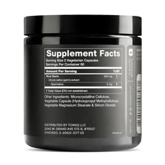 Toniiq Spermidine 500mg bottle back label with supplement facts