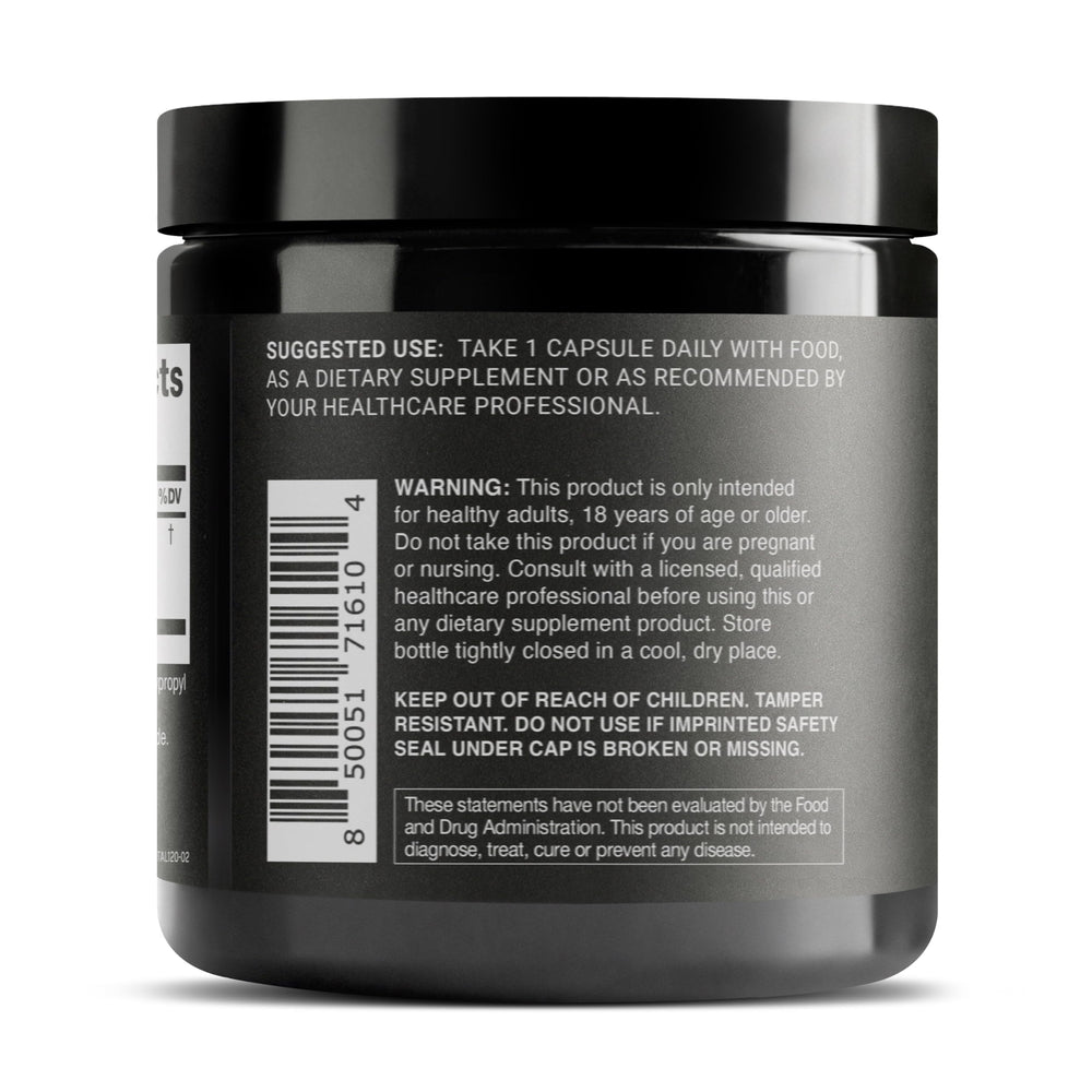 Toniiq Tongkat Ali ingredients panel highlights potency details