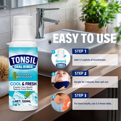 Illustration of relief from tonsil stones with mouthwash