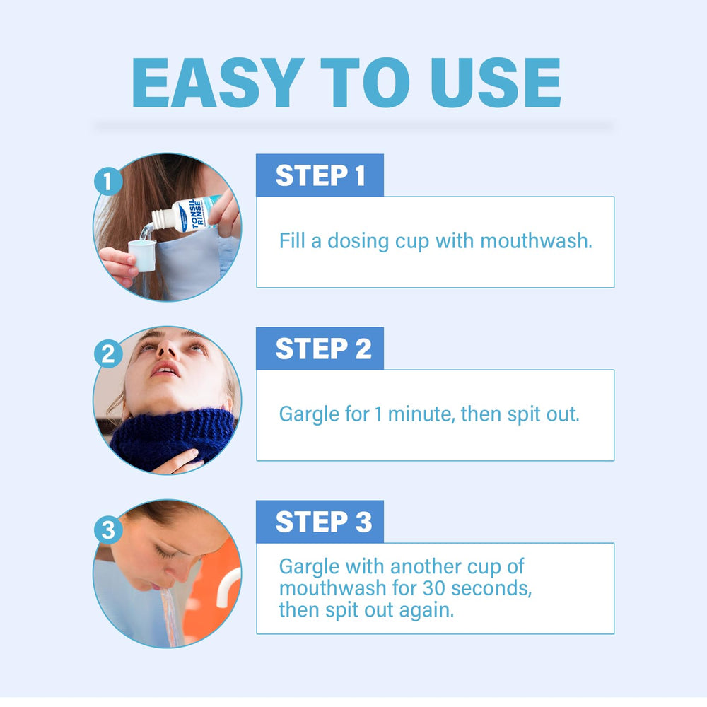 Daily use mouthwash for tonsil stone relief