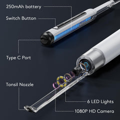 Storage bottle, stainless steel pick, and tonsil stone syringe