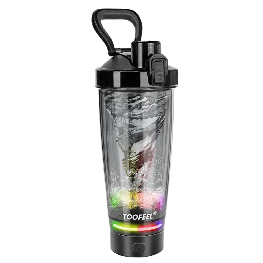 TOOFEEL 20 oz Electric Self-Stirring Protein Shaker Bottle in Black