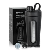 TOOFEEL stainless steel shaker 28oz with visible window for hydration tracking
