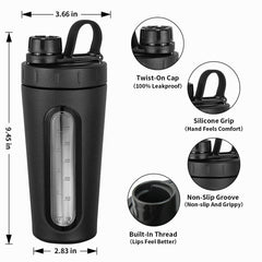 TOOFEEL shaker visible window shows liquid level and measurements